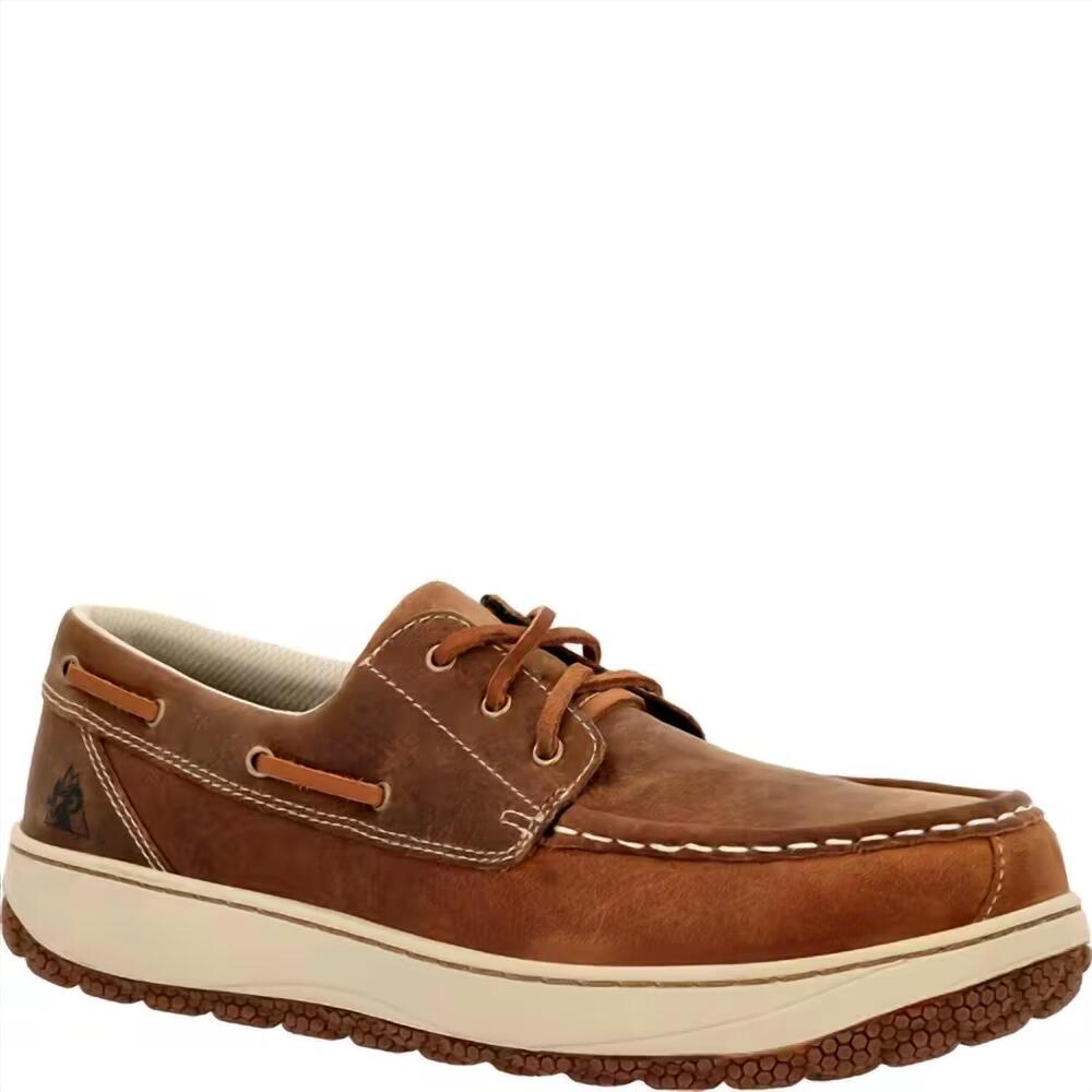 NEW ROCKY men's dry-strike srx composite toe work shoes in brown